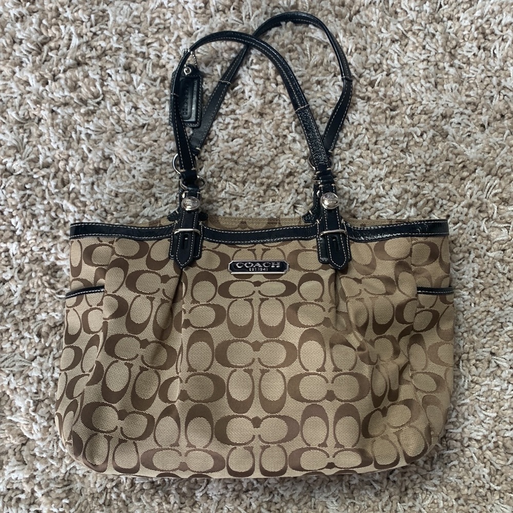Coach Brown Gallery Signature East West Tote